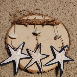 Iris Handmade Wood Star Design Windchime